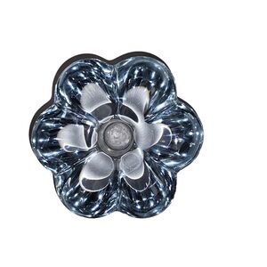 Orrefors Stella Blue Glass Flower Candle Holder Signed Vintage